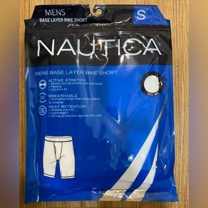 Nautica Mens Base Layer Bike Short White Size: S